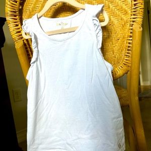 Lilly Pulitzer Girls white ruffles sleeveless shirt